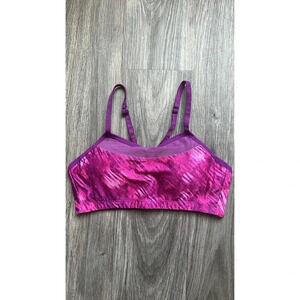REI Moving‎ Comfort Racerback Full Coverage Pink Purple Alexis Sports Bra Small